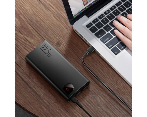 Зовнішній акумулятор (павербанк) Baseus Adaman Metal Digital Display 10000mAh 22.5W Black
