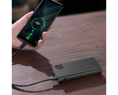 Зовнішній акумулятор (павербанк) Baseus Adaman Metal Digital Display 10000mAh 22.5W Black