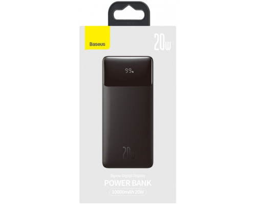 Зовнішній акумулятор (павербанк) Baseus Bipow Digital Display 10000mAh 20W Black