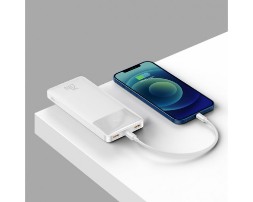 Зовнішній акумулятор (павербанк) Baseus Bipow Digital Display 10000mAh 20W White