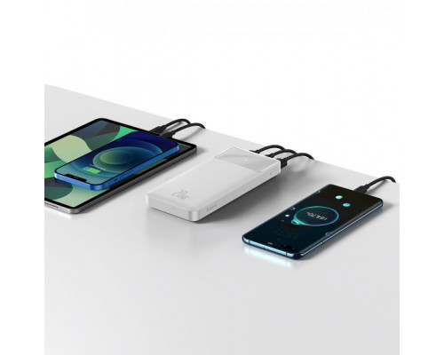 Зовнішній акумулятор (павербанк) Baseus Bipow Digital Display 10000mAh 20W White