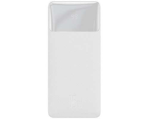 Зовнішній акумулятор (павербанк) Baseus Bipow Digital Display 20000mAh 15W White