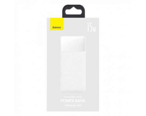 Зовнішній акумулятор (павербанк) Baseus Bipow Digital Display 20000mAh 15W White