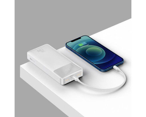 Зовнішній акумулятор (павербанк) Baseus Bipow Digital Display 20000mAh 20W White
