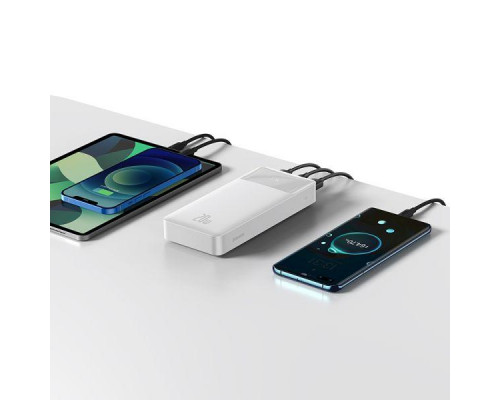 Зовнішній акумулятор (павербанк) Baseus Bipow Digital Display 20000mAh 20W White
