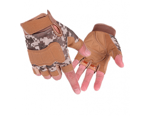 Тактичні рукавички Gloves безпалі літні (піксель)