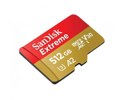 Картка пам'яті SanDisk Extreme 512GB microSDXC без адаптера (190/130 MB/s UHS-I V30 U3 Class 10)