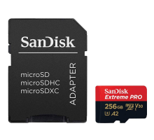 Картка пам'яті SanDisk Extreme PRO 256GB microSDXC З АДАПТЕРОМ (200/140 MB/s UHS-I V30 U3 Class 10)