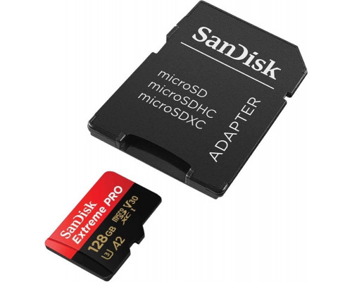 Картка пам'яті SanDisk Extreme PRO 128GB microSDXC З АДАПТЕРОМ (200/90 MB/s UHS-I V30 U3 Class 10)