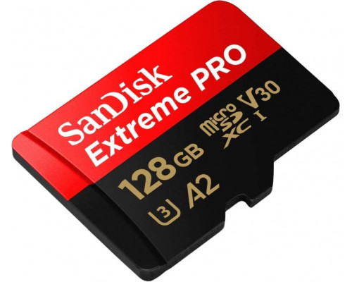 Картка пам'яті SanDisk Extreme PRO 128GB microSDXC З АДАПТЕРОМ (200/90 MB/s UHS-I V30 U3 Class 10)