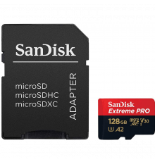 Картка пам'яті SanDisk Extreme PRO 128GB microSDXC З АДАПТЕРОМ (200/90 MB/s UHS-I V30 U3 Class 10)