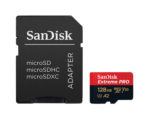 Картка пам'яті SanDisk Extreme PRO 128GB microSDXC З АДАПТЕРОМ (200/90 MB/s UHS-I V30 U3 Class 10)