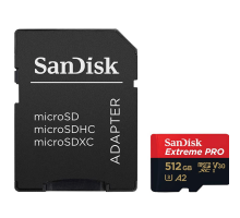Картка пам'яті SanDisk Extreme PRO 512GB microSDXC З АДАПТЕРОМ (200/140 MB/s UHS-I V30 U3 Class 10)
