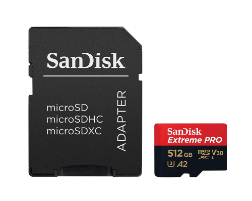 Картка пам'яті SanDisk Extreme PRO 512GB microSDXC З АДАПТЕРОМ (200/140 MB/s UHS-I V30 U3 Class 10)