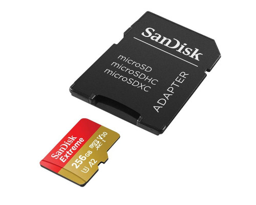 Картка пам'яті SanDisk Extreme 256GB microSDXC з адаптером (190/130 MB/s UHS-I V30 U3 Class 10)