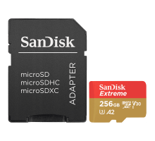 Картка пам'яті SanDisk Extreme 256GB microSDXC з адаптером (190/130 MB/s UHS-I V30 U3 Class 10)