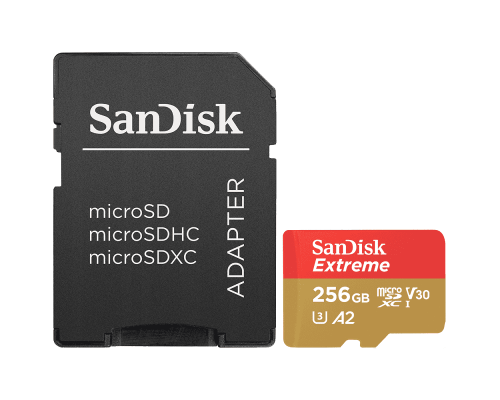 Картка пам'яті SanDisk Extreme 256GB microSDXC з адаптером (190/130 MB/s UHS-I V30 U3 Class 10)