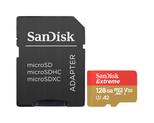 Картка пам'яті SanDisk Extreme 128GB microSDXC з адаптером (160/90 MB/s UHS-I V30 U3 Class 10)