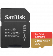 Картка пам'яті SanDisk Extreme 256GB microSDXC з адаптером (160/90 MB/s UHS-I V30 U3 Class 10)