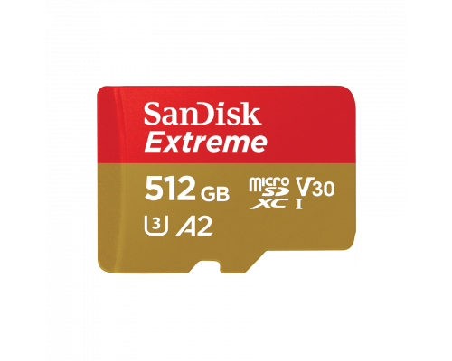 Картка пам'яті SanDisk Extreme 512GB microSDXC без адаптера (190/130 MB/s UHS-I V30 U3 Class 10)