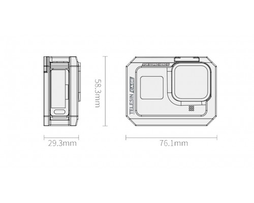  Металева рамка TELESIN для GoPro HERO8 Black