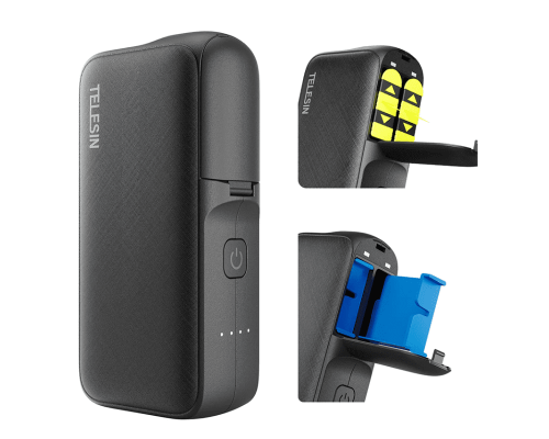Зарядний пристрій TELESIN Storage Power Bank для акумуляторів GoPro (10000mAh USB Type-C)