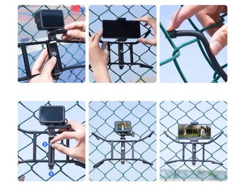 Гнучке регульоване кріплення TELESIN Adjustable Universal Fence Mount для екшн-камер і смартфонів