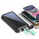 Портативний зарядний пристрій з ліхтариком та компасом BLAVOR Solar Charger Power Bank 18W (чорний)