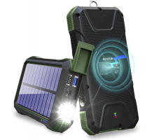 Портативний зарядний пристрій з ліхтариком та компасом BLAVOR Solar Charger Power Bank 18W (темно-зелений)