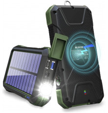 Портативний зарядний пристрій з ліхтариком та компасом BLAVOR Solar Charger Power Bank 18W (темно-зелений)